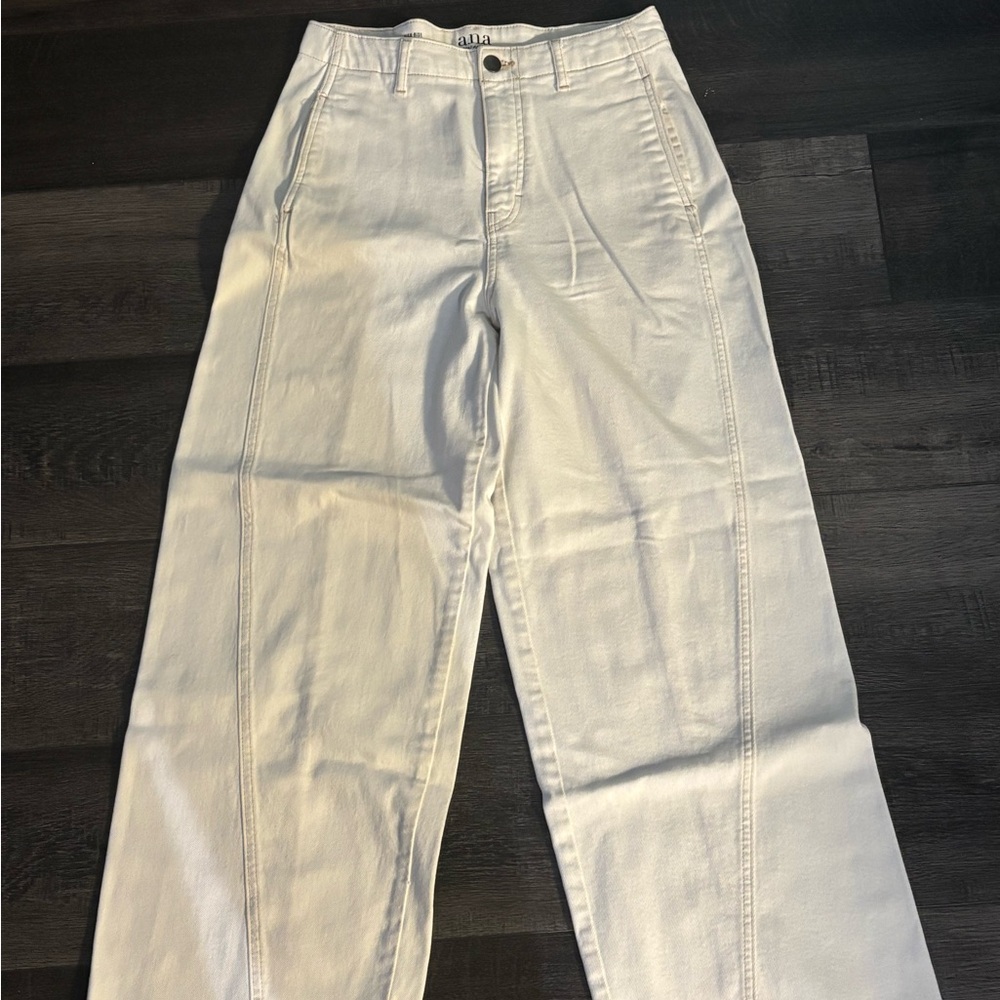 a.n.a white High-Rise Wide Leg Crop Pants